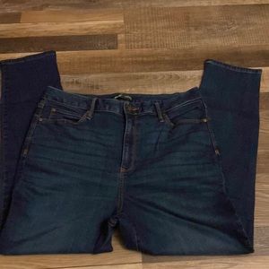 Simply Vera high rise skinny ankle jeans with black lining size 14